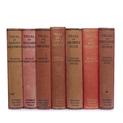 Lot 426 - NOTABLE BRITISH TRIALS - 15 vols. 8vo. (220 x 150mm). Red cloth. William Hedge