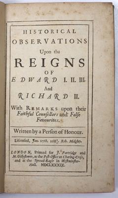 Lot 470 - Historical Observations Upon the Reigns of Edward I