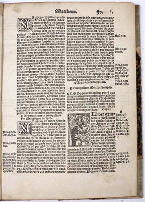 Lot 507 - A 16TH CENTURY EDITION OF NOVUM TESTAMENTUM. Small format (178 x 132mm). End paper with full page