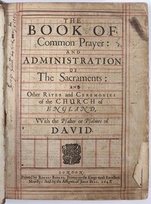 Lot 550 - A 17th Century English Book of Common Prayer and Holy Bible bound together