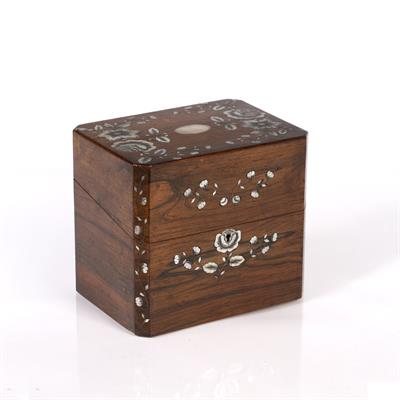 Lot 7 - Rosewood and mother of pearl box