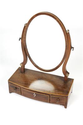 Lot 13 - Mahogany bow front dressing table mirror