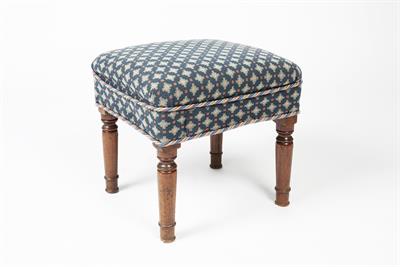 Lot 27 - Mahogany and upholstered stool