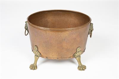 Lot 30 - Copper and brass log bin