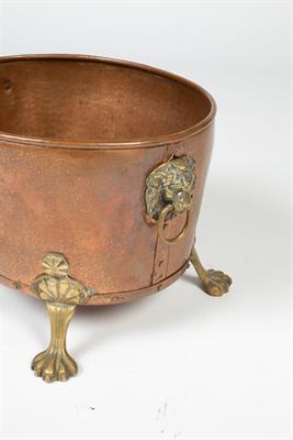 Lot 30 - Copper and brass log bin