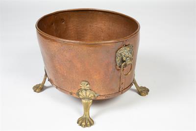 Lot 30 - Copper and brass log bin