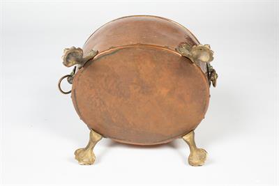 Lot 30 - Copper and brass log bin