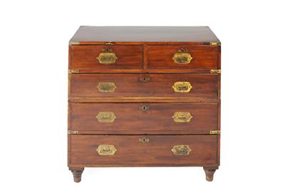 Lot 48 - Mahogany and brass military chest