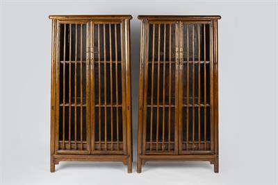 Lot 55 - Pair of Ming style elm cabinets