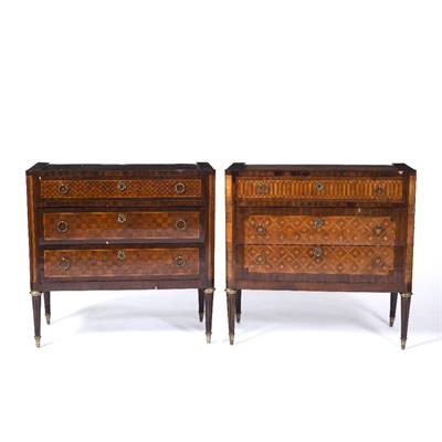 Lot 60G - Pair of inlaid small commodes