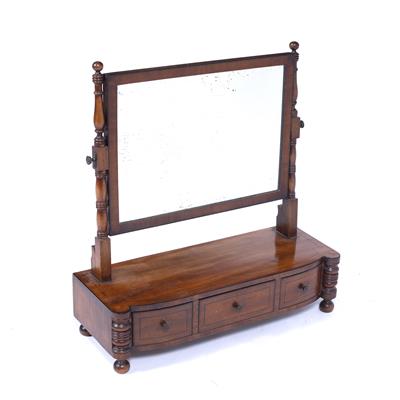 Lot 60H - Mahogany and inlaid bow front dressing table mirror