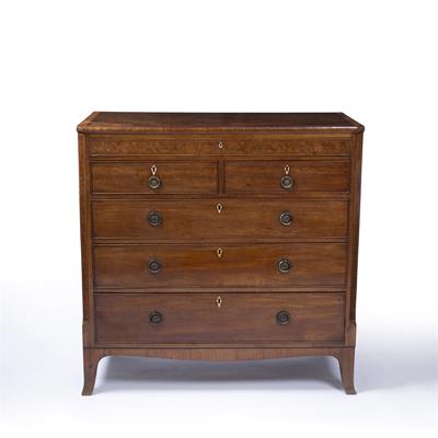 Lot 60I - Mahogany and satinwood chest of drawers