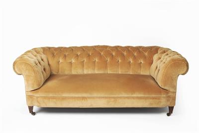 Lot 72 - Large button upholstered Chesterfield