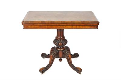 Lot 88 - Walnut fold-over card table