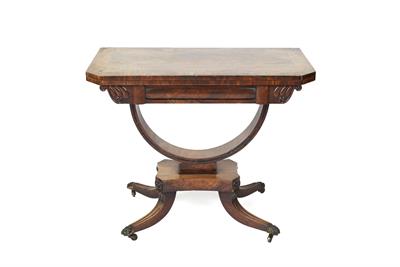 Lot 89 - Mahogany and crossbanded card table