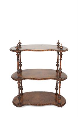 Lot 90 - Walnut and inlaid etagere