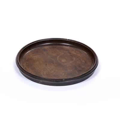 Lot 184 - Mahogany small circular wine tray