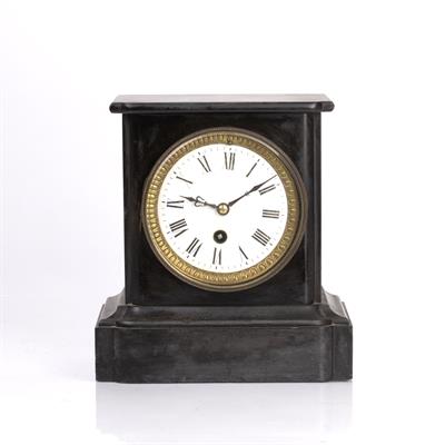 Lot 206 - Black slate mantel clock