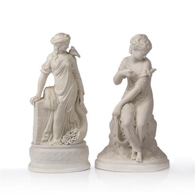 Lot 218 - Two parian ware figure groups