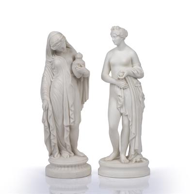 Lot 221 - Two parian ware figure groups