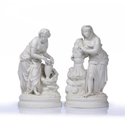 Lot 224 - Two parian ware figure groups