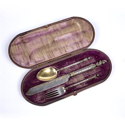 Lot 304 - Cased set of silver cutlery