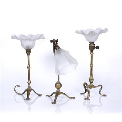 Lot 320 - Three brass table lamps