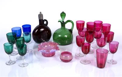 Lot 338 - Collection of coloured glassware