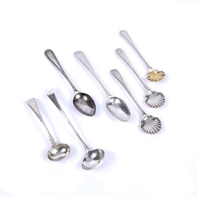 Lot 345 - Group of silver and plated spoons