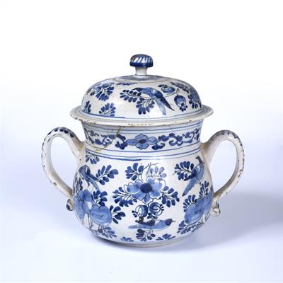 Lot 353 - Delftware posset pot and cover