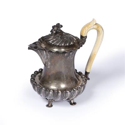 Lot 370 - Silver hot water jug