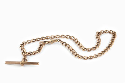 Lot 4 - A 9ct gold Albert chain, of curb-link design,...
