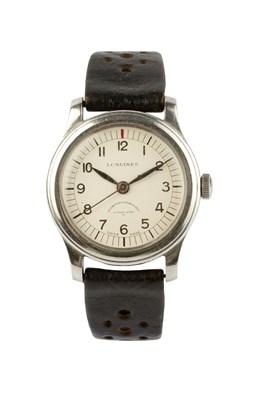 Lot 204 - A stainless steel cased wristwatch by Longines,...