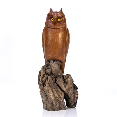 Lot 244 - Judith Nicoll (Contemporary) 'Owl' carved...