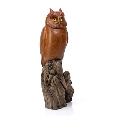 Lot 244 - Judith Nicoll (Contemporary) 'Owl' carved...