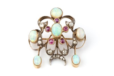 Lot 158 - A late 19th/early 20th century opal, diamond...