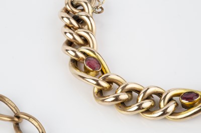 Lot 79 - An Albert chain, of graduated curb-link design,...