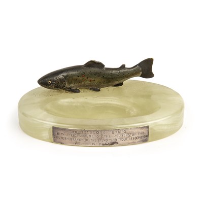 Lot 291 - An Austrian cold painted bronze Salmon on an...