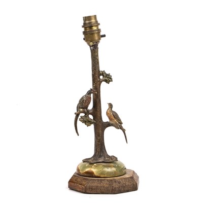 Lot 290 - An Austrian cold painted bronze lamp in the...