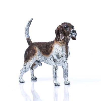 Lot 131 - An Austrian cold painted bronze beagle 13cm...