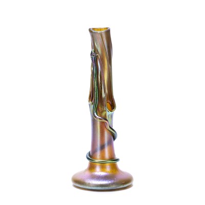 Lot 367 - Loetz Iridescent glass vase, in the form of a...