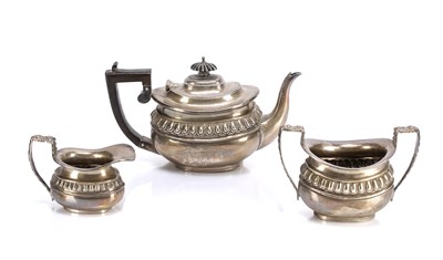 Lot 428 - Edward VII three-piece silver tea set...