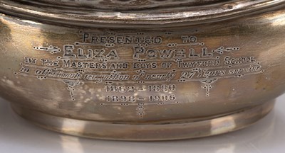 Lot 428 - Edward VII three-piece silver tea set...