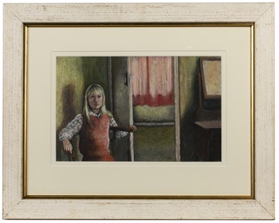 Lot 168 - Shelagh Popham (b.1952) 'Figure - Open door',...