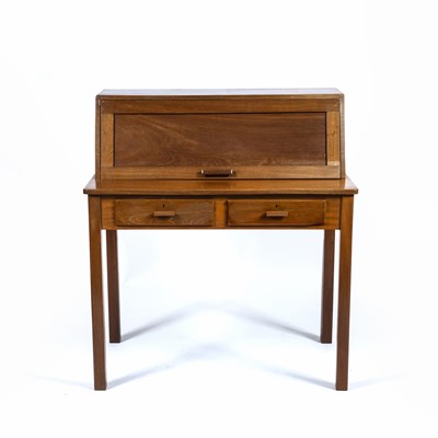 Lot 53 - Cotswold School Walnut desk, with a pull-down...