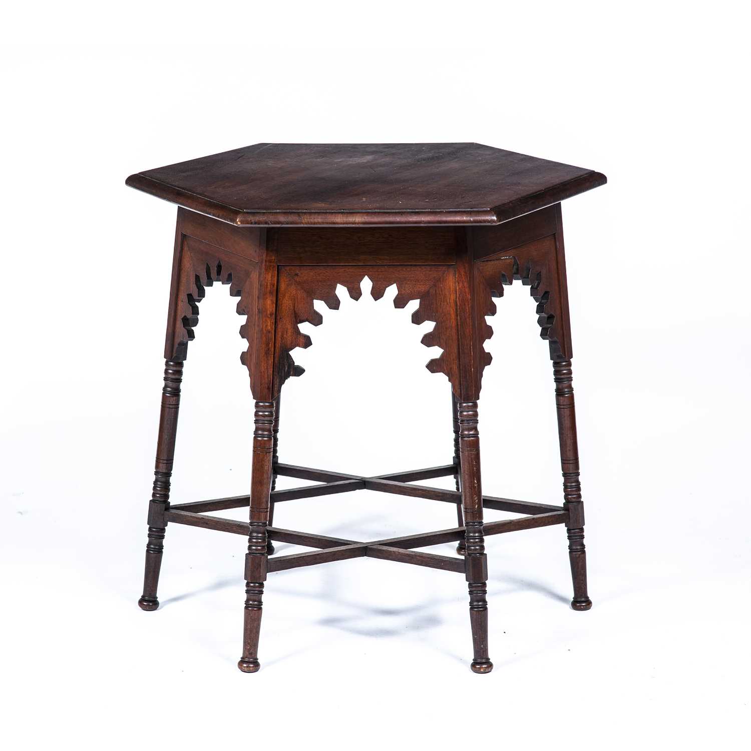Lot 5 - Liberty & Co Mahogany, 'Moorish' table with...