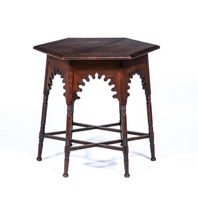 Lot 5 - Liberty & Co Mahogany, 'Moorish' table with...