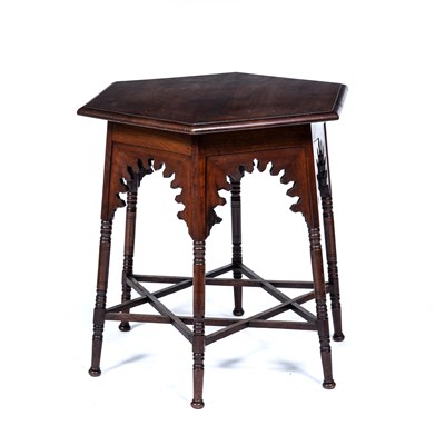 Lot 5 - Liberty & Co Mahogany, 'Moorish' table with...