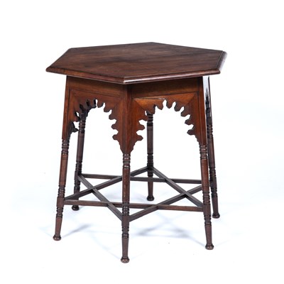 Lot 5 - Liberty & Co Mahogany, 'Moorish' table with...