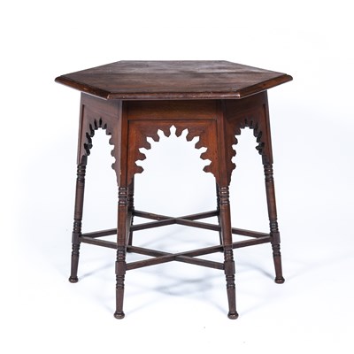 Lot 5 - Liberty & Co Mahogany, 'Moorish' table with...